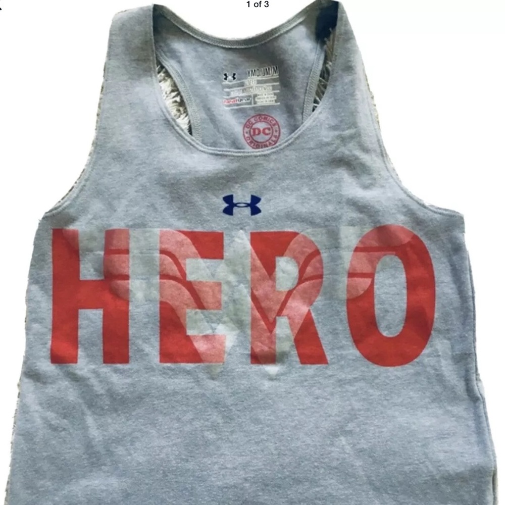 UNDER ARMOUR Girls size Y M DC COMIC TANK TOP